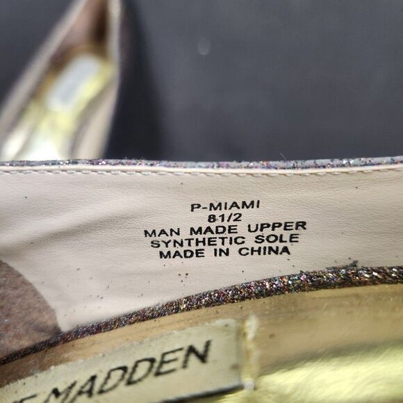 Steve Madden P-Miami Womens Size 8.5 Glitter Stiletto Heels Night Out Fancy Shoe - Picture 11 of 11